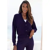LASCANA Strickjacke blau Gr. 36/38 für Damen. Bequem. Nachhaltig.