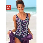 LASCANA Badeanzug , Damen, Gr. 40, Cup E, blau (marine, bedruckt), Polyamid, bedruckt, Badeanzüge Badeanzug, mit Shaping-Einsatz, verstellbare Träger, bis E-Cup, Topseller