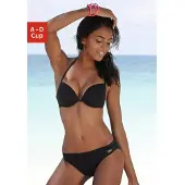 Buffalo Push-Up-Bikini-Top "Happy", Damen, Gr. 40, Cup B, schwarz, Microfaser, Polyamid, unifarben, Bikini-Oberteile Push-Up-Bikini-Top, in mehreren Trendfarben