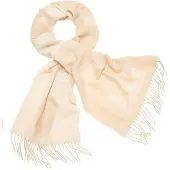 Elbsand Schal "Fransenschal", Damen, beige (beige, weiß), Stoff, Polyester, mehrfarbig, Modetücher Schal, weicher Winterschal, Damenschal, Modeschal VEGAN