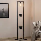 Luminex Stehlampe Hyazinth, schwarz, Höhe 152 cm, 2 Blumentöpfe