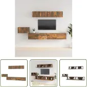 The Living Store 5-tlg. TV-Schrank-Set Räuchereiche Holzwerkstoff