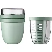 Mepal Lunchbox "Lunchpot mit Fruitpot Ellipse 2er Set", grün (nordic sage), B:2cm H:2cm L:2cm, Kunststoff, Lebensmittelaufbewahrungsbehälter, Lunchbox