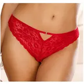 Vivance String aus dezent transparenter Spitze in Leo-Optik