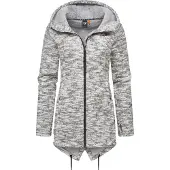Ragwear Sweatjacke "Kapuzenstrickjacke Wingi Melange", Damen, Gr. 4XL, grau (ash), Obermaterial: 56% Baumwolle CO. 44% Polyester PES. Futter: 100% Polyester PES., Sweatjacken Sweatjacke