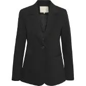 Kaffe Blusenblazer "Damen Blazer KASAKURA", Damen, Gr. 40, schwarz (schwarz deep), Obermaterial: 77% Polyester PES. 18% Viskose CV. 5% Elasthan EL., Blazer Blusenblazer