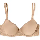 Schiesser Schalen-BH "Air", Damen, Gr. 95, Cup D, beige (411, maple), Microtouch, Obermaterial: 90% Polyester, 10% Elasthan, unifarben, bequem, BHs Schalen-BH, mit feiner, elastischer Microqualität