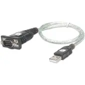 Techly IDATA USB-SER-2T, Transparent, 0,45 m, USB Typ-A, DB-9, Männlich, Männlich