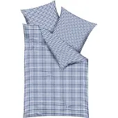 Kaeppel Bettwäsche "Vichy Karo", blau, B/L: 155cm x 220cm, 1 Stk., 1 Stk., Feinbiber, B/L: 80cm x 80cm, 2 Stk., Feinbiber, Obermaterial: 100% Baumwolle, Bettwäsche, Bettwäsche, mit Karomuster