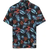 Superdry für Herren. M4010353A Hawaii-Hemd navy (S), Lässig, Modal, Kurzarm, Marine