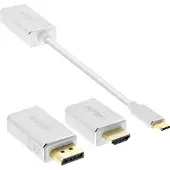 InLine USB Display Konverter Set 6-in-1, 4K/60Hz silber, 3.2 Gen 2 (3.1 Gen 2), 3840 x 2160 Pixel, Silber, Windows 10, Mac OS X 10.9 Mavericks, Mac OS X 11.0 Big Sur, 20 g