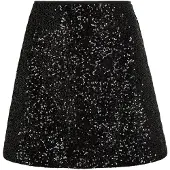 Apricot Minirock "A-Linien-Partyrock", Damen, Gr. M (38), schwarz, Röcke Minirock, aus Samt mit Pailletten