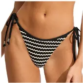 Seafolly - Women's Mesh Effect Tie Side Rio Pant - Bikini-Bottom Gr 42 schwarz