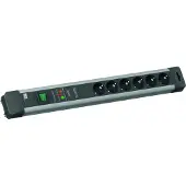 Secomp CONNECTUS Steckdosenleiste, 6x Schutzkontakt, Gerätevollschutz, Schalter, 2 m