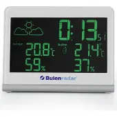 Buienradar Alecto BR-600 Wetterstation Funk-Außensensor großes Display Frostwarnung Funkuhr