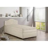 Maintal Polsterbett , beige (creme), B:130cm, Betten, Polsterbett