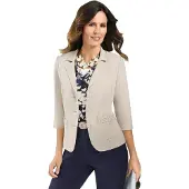 Witt Weiden Blusenblazer "Blusenblazer", Damen, Gr. 38, beige (elfenbein), 100% Polyester, Blazer Blusenblazer