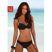 LASCANA Bügel-Bikini , Damen, Gr. 36, Cup B, schwarz, Polyamid, unifarben, Bikini-Sets Bügel-Bikini, mit Raffungen am Cup
