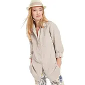 HEINE 1100000002199 , Damen, Gr. 34, beige (sand), 55% Baumwolle, 45% Leinen, unifarben, Blusen 1100000002199