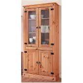 Otto Home Vitrine , beige (hell gewachst), Schränke, Vitrine
