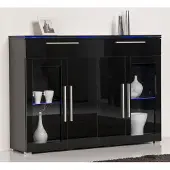 Höltkemeyer Highboard HÖLTKEMEYER "Line", schwarz, Sideboards, Highboard, Breite 140 cm
