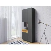 Otto Home Vitrine "SILKE", grau (anthrazit matera, votaneichefarben), B:80cm H:207cm T:40cm, Schränke, Vitrine, Höhe 207 cm