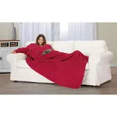 Gozze Einschlagdecke GÖZZE "Ärmeldecke", rot, B:150cm L:240cm, Polyester, Wohndecken, Einschlagdecke, mit Brusttasche und integrierter Handytasche, Kuscheldecke