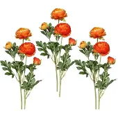 Creativ Green Kunstblume "Ranunkel", orange, H:40cm, Kunststoff, Polyester, Kunstpflanzen, Kunstblume, für schöne Arrangements wie Sträuße und Gestecke