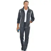 Witt Freizeitanzug "Freizeitanzug Freizeitanzug mit kontrastfarbigen Einsätzen", Herren, Gr. 24/25, grau, Fleece, , Basic, Sportanzüge Freizeitanzug