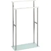 Wenko Handtuchständer "Debar", weiß, B:20cm H:83cm T:46cm, Edelstahl, Glas, Handtuchhalter, Handtuchständer