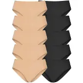 Go in 10er-Set: Slips in Schwarz/ Beige - 32
