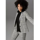 Aniston CASUAL Sweatblazer in schwarz-weiß-gelb | Gr.: 36