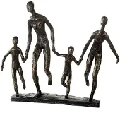 Casablanca by Gilde Dekofigur "Skulptur Familie", braun (bronzefarben), B:35cm H:32cm T:10cm, Kunstharz, Dekofiguren, Dekofigur