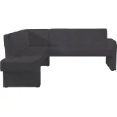 Home affaire Eckbank "Umag", grau (dunkelgrau (capulet 4009)), B:210cm H:89cm T:160cm, Holzwerkstoff, Massivholz, Polyester, Sitzbänke, Eckbank, Sitz und Rücken gepolstert, verschiedene Qualitäten