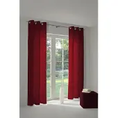Wirth Vorhang "Toco-Karo" Gr. 1, rot, B:132cm H:145cm, Chenille, Polyacryl, Gardinen, Vorhang