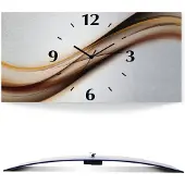 ARTland Wanduhre, gebogen Quarzuhr - schwarzer Zeiger Welle Größe: 50x25 cm
