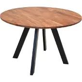 ByLiving Esstisch "Tara", beige (natur, schwarz, akazie), B:120cm H:76cm T:120cm, Tische, Esstisch, ausdrucksstarke Tischplatte aus Massivholz Akazie