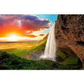 Papermoon Fototapete "Waterfall, Iceland", bunt, B:2,5m L:1,86m, Vlies, Tapeten, Fototapete