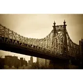Papermoon Fototapete "New York Bridge", bunt, B:2,5m L:1,86m, Vlies, Tapeten, Fototapete