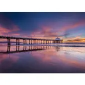 Papermoon Fototapete "Pier at Sunset", bunt, B:2,5m L:1,86m, Vlies, Tapeten, Fototapete