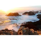 Papermoon Fototapete "Sunset on Big Sur Coast", bunt, B:3m L:2,23m, Vlies, Tapeten, Fototapete