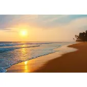 Papermoon Fototapete "Sri Lanka Beach Sunset", bunt, B:3m L:2,23m, Vlies, Tapeten, Fototapete