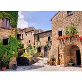 Papermoon Fototapete "Italian Old Village", bunt, B:3m L:2,23m, Vlies, Tapeten, Fototapete