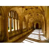 Papermoon Fototapete "Sunlit Abbey", bunt, B:2,5m L:1,86m, Vlies, Tapeten, Fototapete