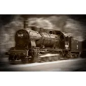 Papermoon Fototapete "Steam Locomotive", bunt, B:2,5m L:1,86m, Vlies, Tapeten, Fototapete