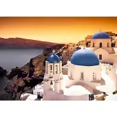 Papermoon Fototapete "Santorini Sunset", bunt, B:2,5m L:1,86m, Vlies, Tapeten, Fototapete
