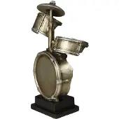 Ambiente Haus Dekofigur "Schlagzeug Figur L", silber (antik, silberfarben), B:15cm H:33cm T:8cm, Polyresin, Dekofiguren, Dekofigur
