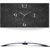 ARTland Wanduhr, gebogen Quarzuhr - silberne Zeiger Granitoptik Größe: 50x25 cm