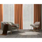 Wirth Vorhang "Dim out" Gr. 1, orange (terra), B:142cm H:145cm, Jacquard, Polyester, Gardinen, Vorhang