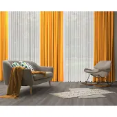 Wirth Vorhang "Dim out" Gr. 1, orange, B:142cm H:145cm, Jacquard, Polyester, Gardinen, Vorhang